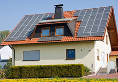 Photovoltaik-Dach Verschattung auf einem Photovoltaik-Dach