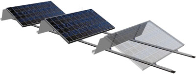 Flachdach Quer Horizontal PV Solarmodul Unterkonstruktion Aufständerung Anzahl 